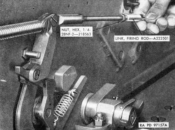 Figure 83. Adjusting breech casing firing rod link.