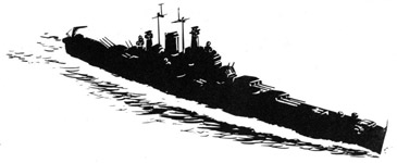 Drawing of a battleship.