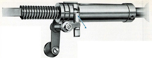 Figure 71 Cylindrical slide, showing (A) interlocking bolt
raised into slot, preventing movement of slide and locking muzzle door operating shaft.