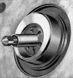 Figure 165 (at left) Close-up
view of the gyro setting spindle
housing