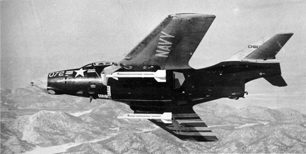 Figure 11E2.-F9F cougar with sidewinder missiles.