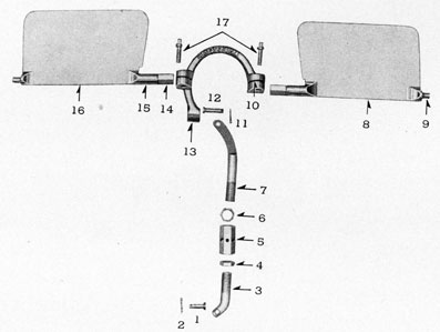 FIGURE 108-10.-Depth rudder assembly showing all parts disassembled.