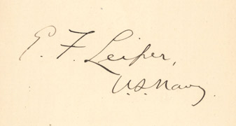 E.F. Leifer, Lieut. U.S. Navy