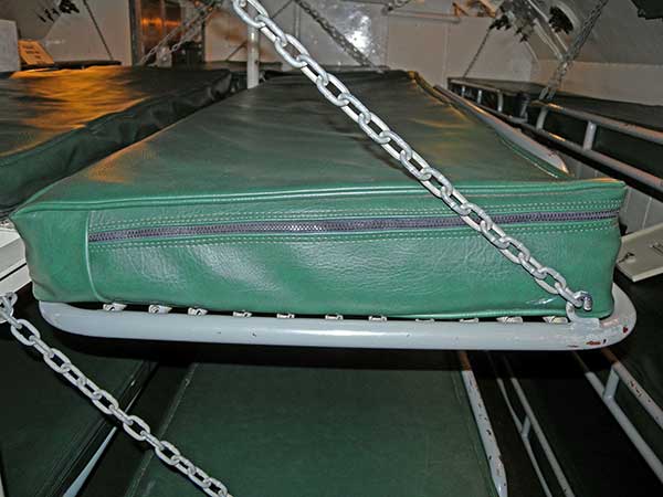 Photo of mattress covers on Pampanito.