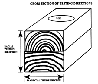 Cross section of testing directions