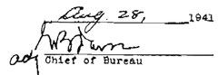 
Aug 28, 1941
signature
Chief of Buereau