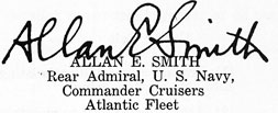 Allan E. Smith, Rear Admiral, Commander Cruisers Atlantic Fleet