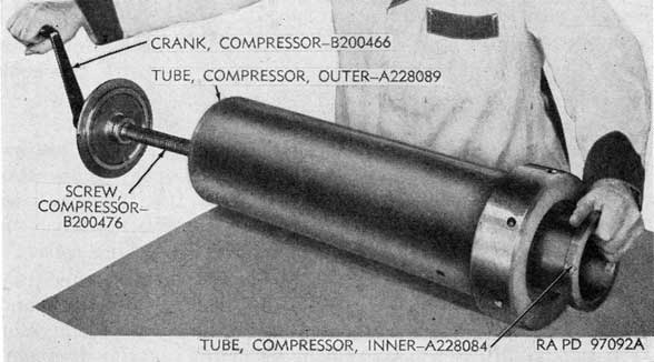 Figure 25. Installing inner compressor tube and screw.
