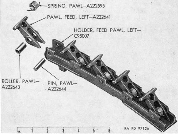 Figure 51. Parts of left feed pawl holder assembly.