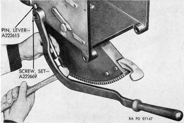 Figure 75. Removing hand operating lever.
