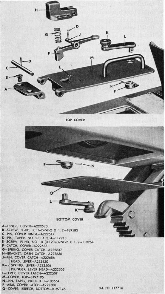 Figure 85. Parts of top and bottom cover assemblies.