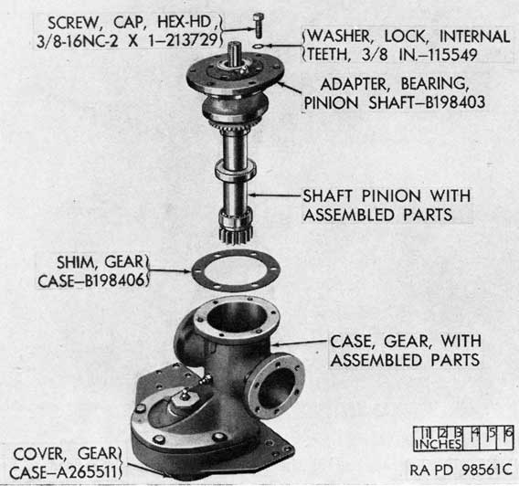Figure 123. Pinion shaft mechanism removed from gear case.