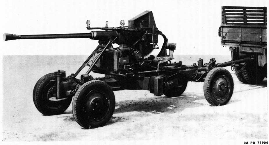 Figure 4 - 40-mm Automatic Gun M1 (AA) and 40-mm Antiaircraft Gun Carriage M2A1 - Travelling Positions