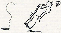 Drawing of sailor falling back with cigarette left on deck.