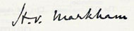 Signature of H.V. Markham