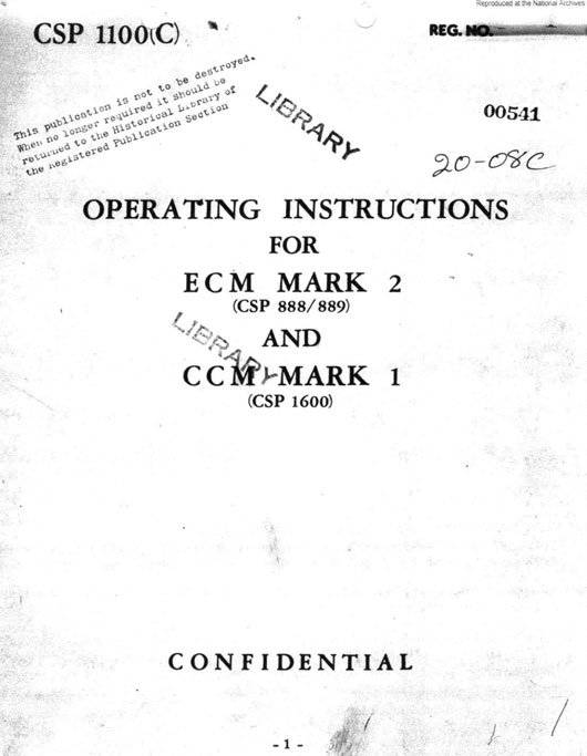 CSP 1100(C), Operating Instructions for ECM Mark 2 (CSP 888/889) and CCM Mark 1 (CSP 1600), CONFIDENTIAL, -1-