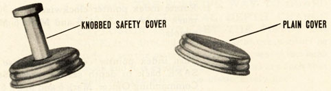 Plain and knobbed safety covers.