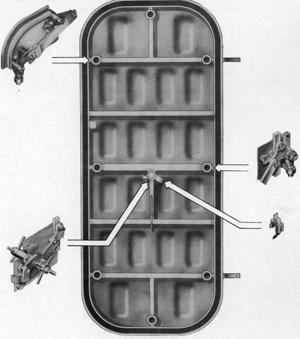 Fig. 5-Inside view, Rotating Dog Lever Type Door,showing shell with main assemblies pulled out.