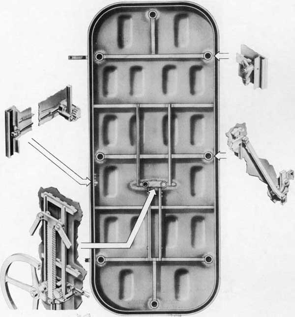 Fig. 7-Inside view, Rotating Dog Rack and Pinion Type Door,showing shell with main assemblies pulled out.