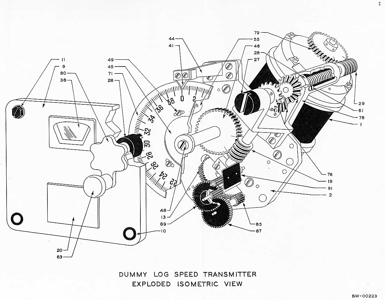 BW-00223-Dummy Log Speed Transmitter-Exploded Isometric View