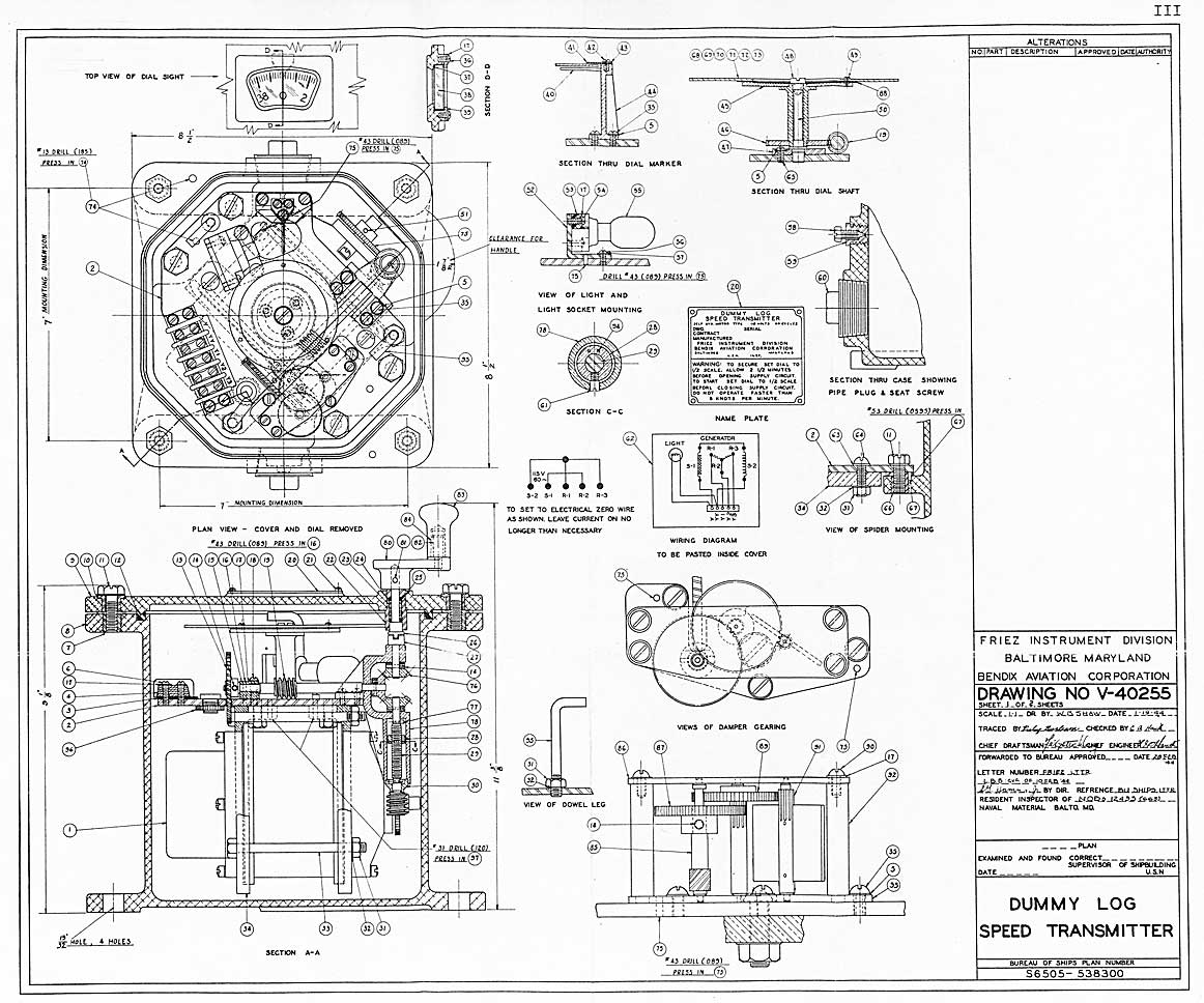 V-40255-Dummy Log Speed Transmitter-Sheet  - Assembly and Details