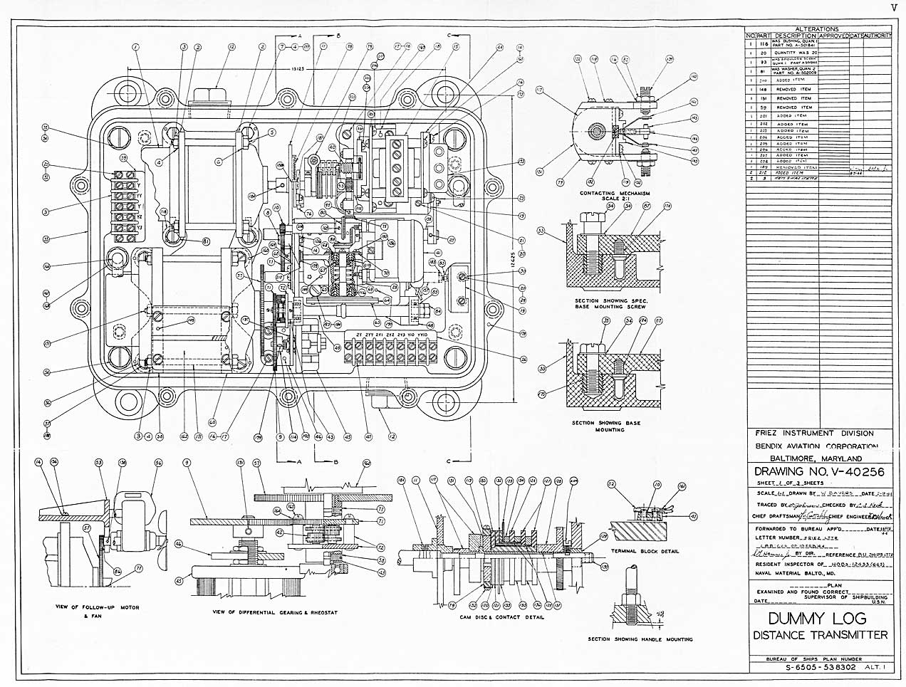 V-40256-Dummy Log Distance Transmitter-Sheet 1 - Assembly and Details