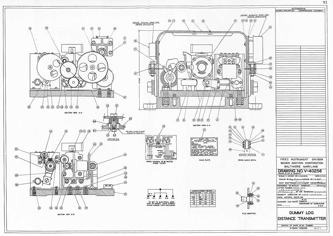 V-40256-Dummy Log Distance Transmitter-Sheet 2 - Assembly-Section Views