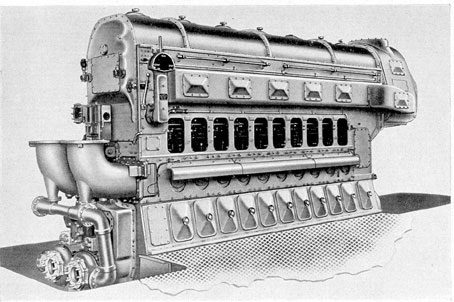 Figure 1-12. F-M 10-cylinder 38D 8 1/8, Inboard side, control end, right-hand engine.