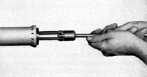 Figure 4-6. Shifting wire tapes attached to 1-inch
metal dowel.