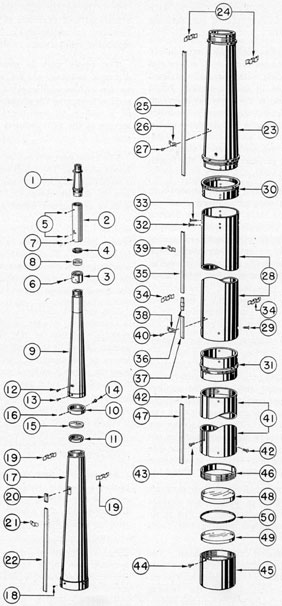 Figure 6-5. Upper telescope system assembly, Part I.
