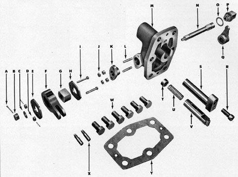 Figure 210 Torpedo stop bolt housing and parts disassembled.