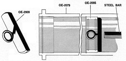 Removing trunnion bracket and pivot lower needle
bearing outer race (OE-2095) from column (OE-2079)