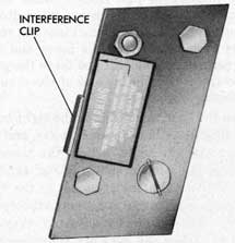 Figure 36. Front View of Left Hand Adapter
Plate and Interference Clip.