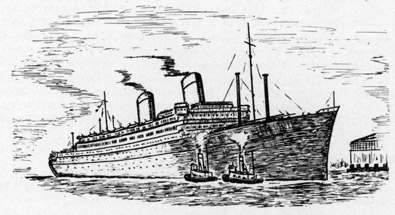Drawing of a cruise ship.