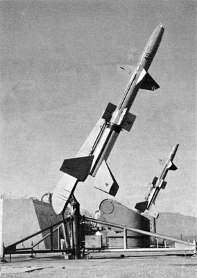 Figure 1D3.-Talos missiles on launcher at White Sands Proving Ground.