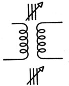 Symbol for iron core r.f. transformers.