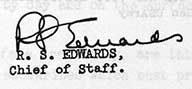 R.S. Edwards, Chief of Staff sig