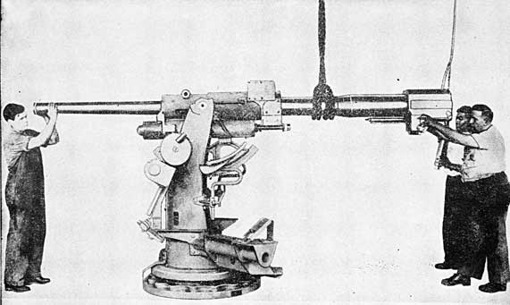 PLATE 20 - 3-INCH MOUNT MARK 22
METHOD OF ASSEMBLING GUN ASSEMBLY IN SLIDE - FIRST STAGE