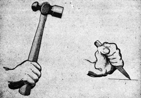 FIG. 2. How TO HOLD A HAMMER.