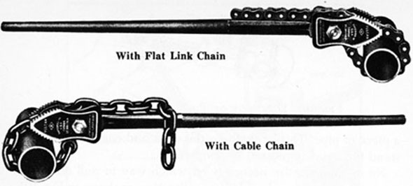 FIG. 102. CHAIN PIPE WRENCHES.