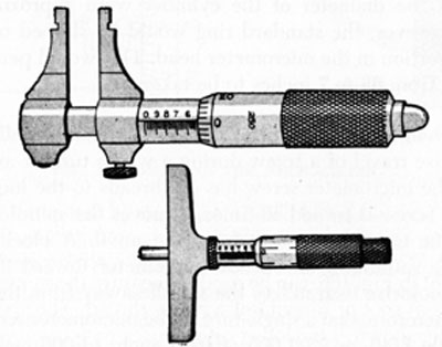 FIG. 168. 1-INCH INSIDE MICROMETER AND DEPTH MICROMETER.