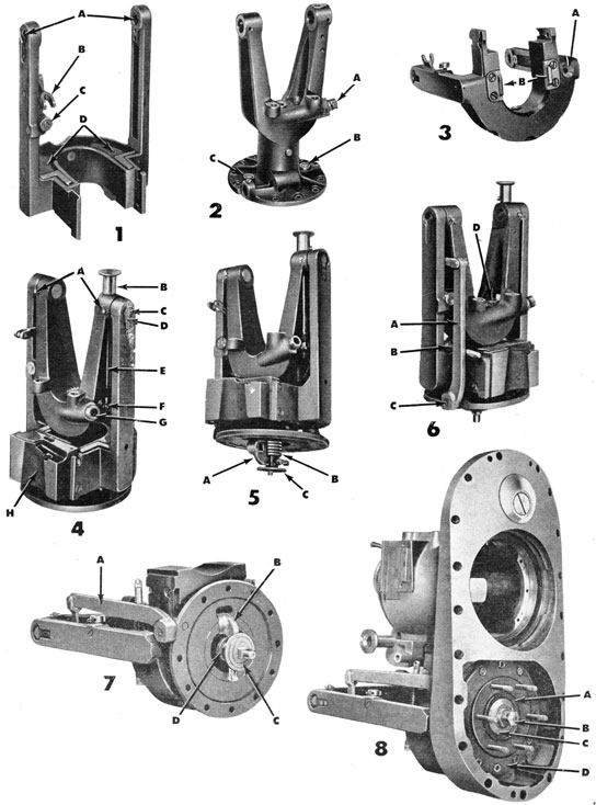 Figure 95-Depth Mechanism, in various stages of assembly, showing the Diaphragm, Pendulum, and Related Parts (a(so see Fig. 96).