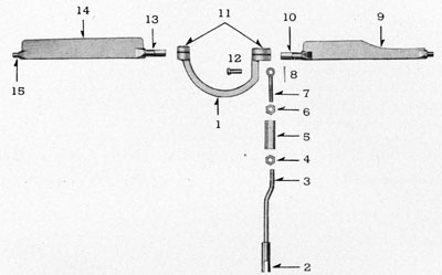FIGURE 109-10.-Gyro rudder assembly showing all parts disassembled.