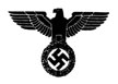 Nazi eagle with swastika below it.