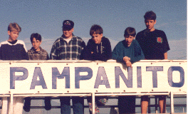Scouts in front of the Pampanito banner.