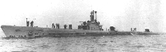 Photo of Pampanito during sea trials 1945.