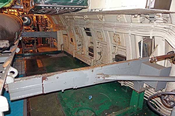 empty space where torpedos normally reside on starboard