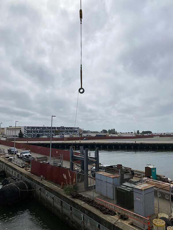 40mm gun foundation ring lifted by crane