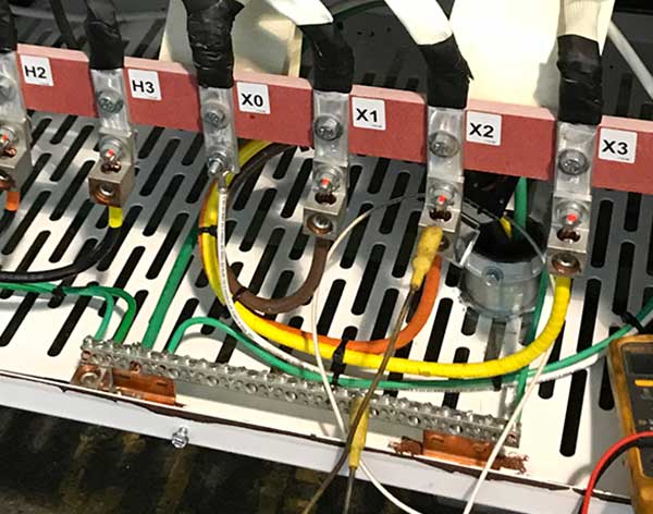 test wiring in the transformer