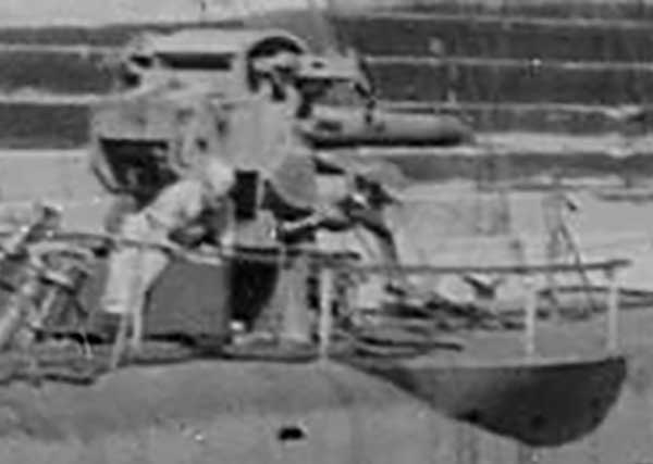 distant photo of the gun on Pampanito